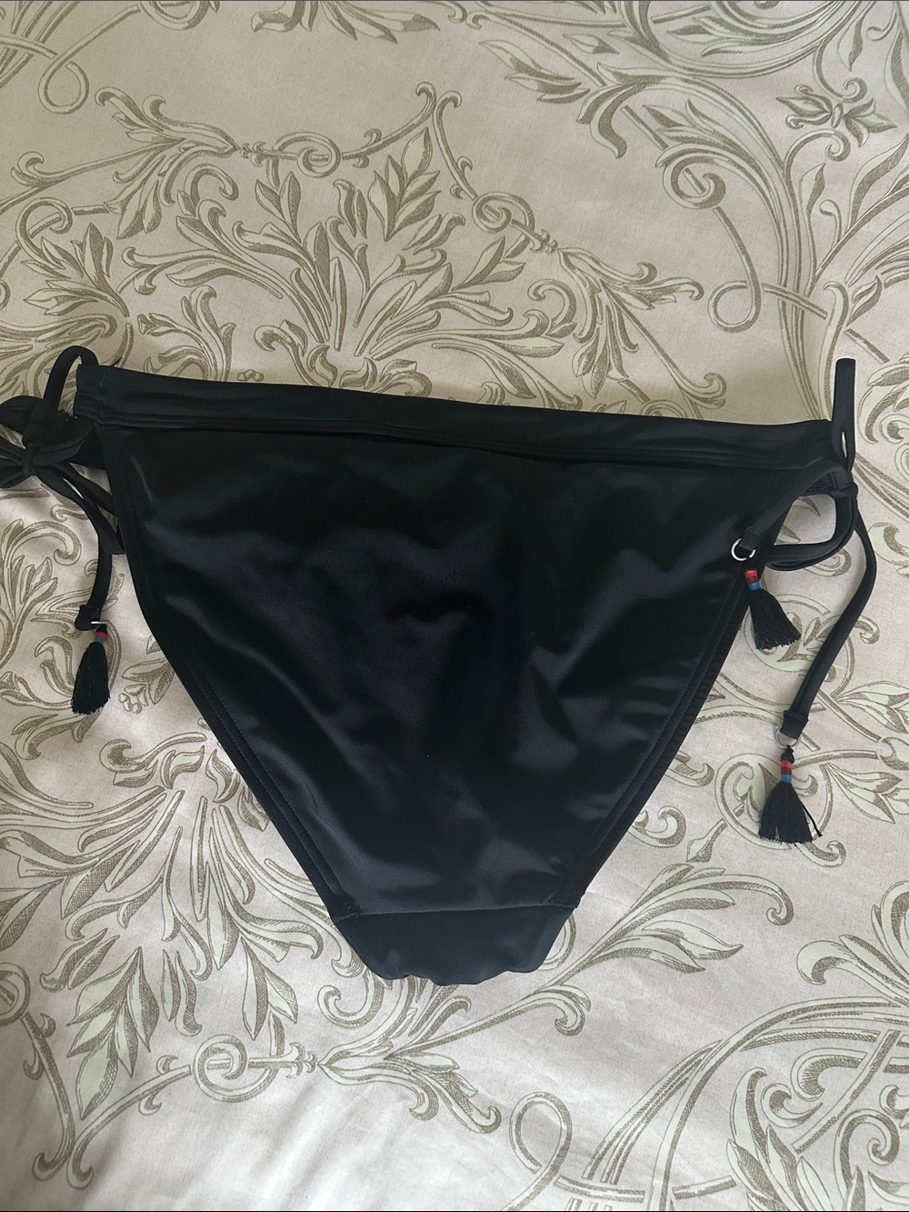 LOFT Black Bikini Bottoms with Tassel Tie Details